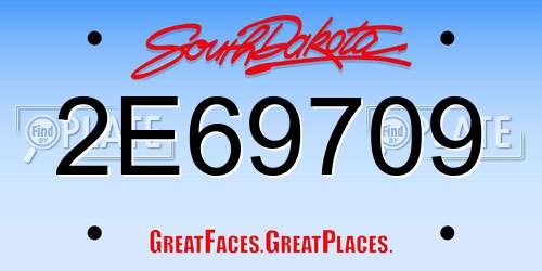 2E69709 South Dakota License Plate