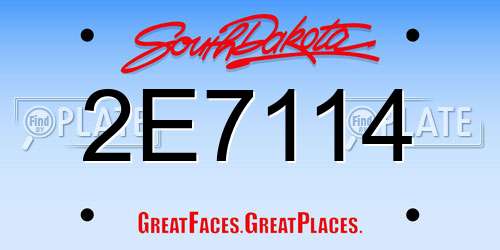 2E7114 South Dakota License Plate