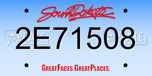 2E71508 South Dakota License Plate
