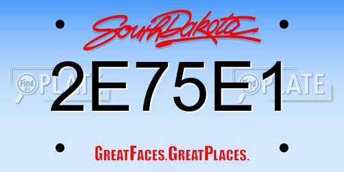 2E75E1 South Dakota License Plate
