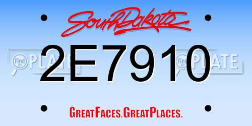 2E7910 South Dakota License Plate