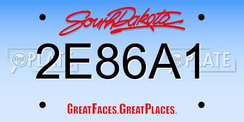 2E86A1 South Dakota License Plate