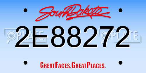 2E88272 South Dakota License Plate