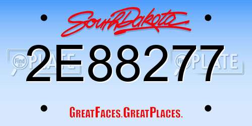 2E88277 South Dakota License Plate