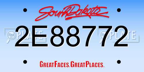 2E88772 South Dakota License Plate
