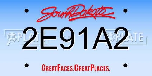 2E91A2 South Dakota License Plate