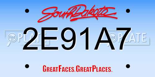 2E91A7 South Dakota License Plate