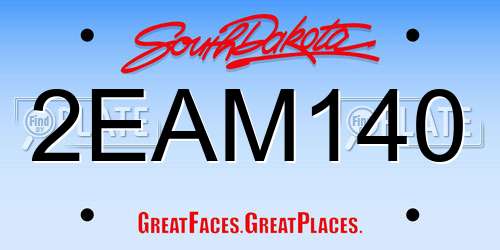 2EAM140 South Dakota License Plate