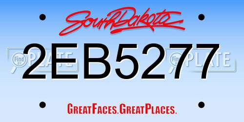2EB5277 South Dakota License Plate