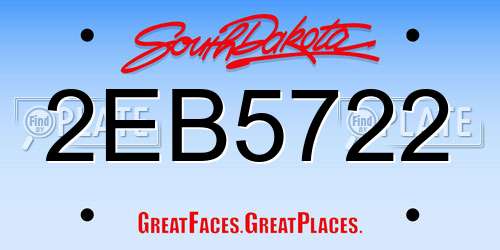 2EB5722 South Dakota License Plate