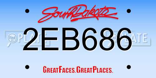 2EB686 South Dakota License Plate