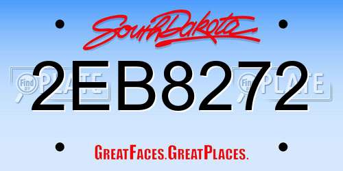 2EB8272 South Dakota License Plate