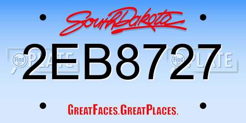 2EB8727 South Dakota License Plate