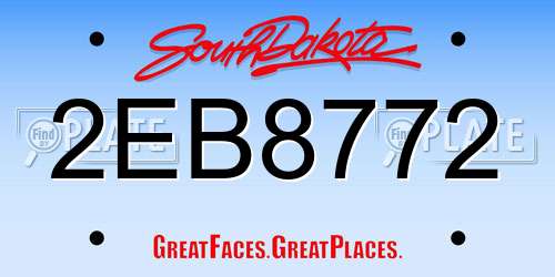 2EB8772 South Dakota License Plate
