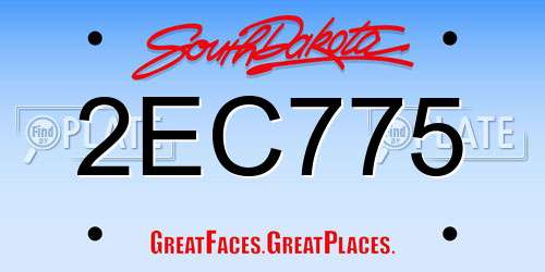 2EC775 South Dakota License Plate