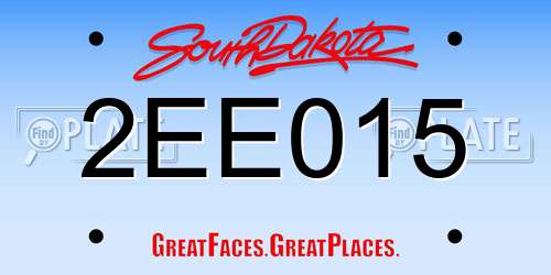 2EE015 South Dakota License Plate