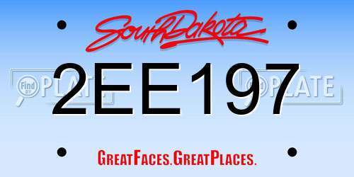 2EE197 South Dakota License Plate