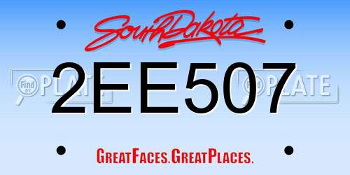 2EE507 South Dakota License Plate