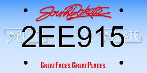 2EE915 South Dakota License Plate