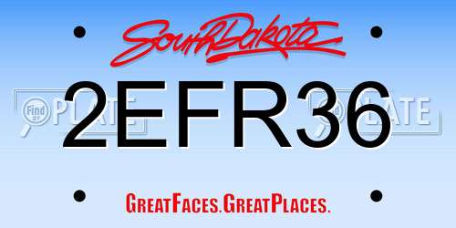 2EFR36 South Dakota License Plate
