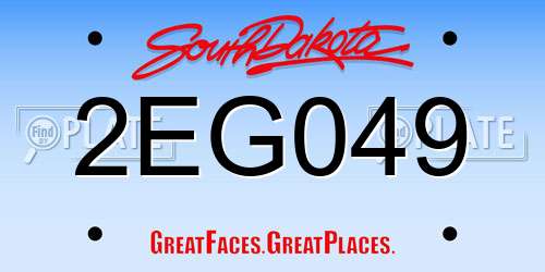 2EG049 South Dakota License Plate