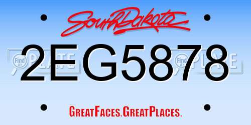 2EG5878 South Dakota License Plate