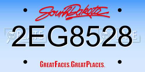 2EG8528 South Dakota License Plate