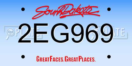 2EG969 South Dakota License Plate