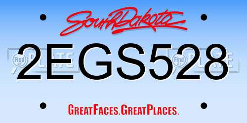 2EGS528 South Dakota License Plate