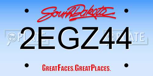 2EGZ44 South Dakota License Plate