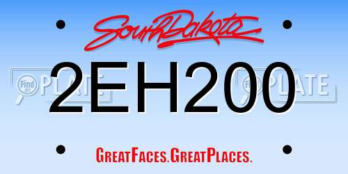 2EH200 South Dakota License Plate