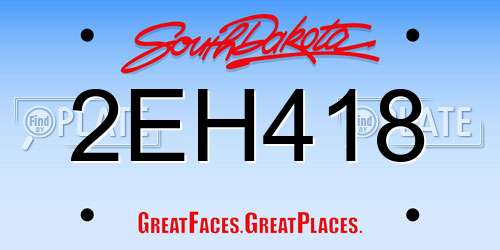 2EH418 South Dakota License Plate