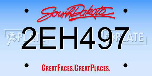 2EH497 South Dakota License Plate