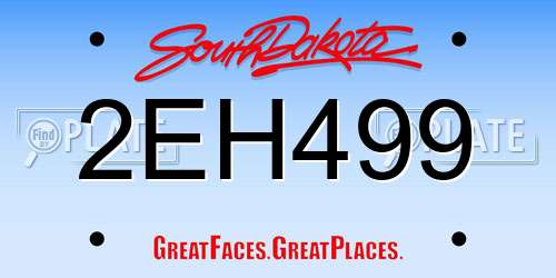 2EH499 South Dakota License Plate