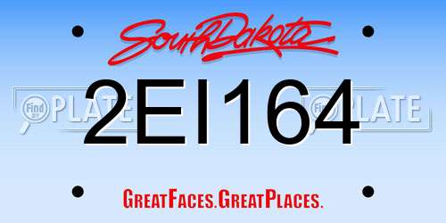 2EI164 South Dakota License Plate
