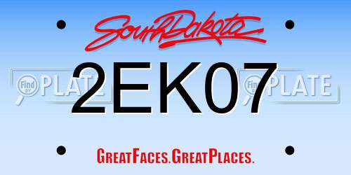 2EK07 South Dakota License Plate