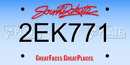 2EK771 South Dakota License Plate