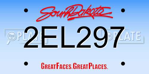 2EL297 South Dakota License Plate