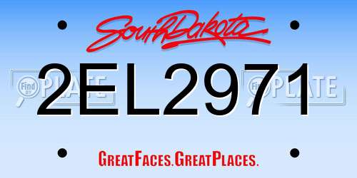 2EL2971 South Dakota License Plate