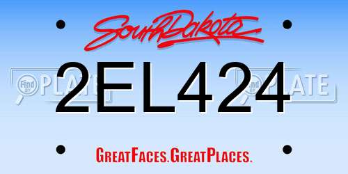 2EL424 South Dakota License Plate