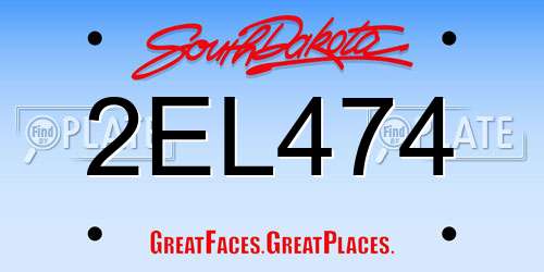 2EL474 South Dakota License Plate