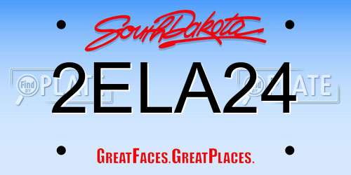 2ELA24 South Dakota License Plate