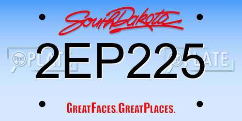 2EP225 South Dakota License Plate