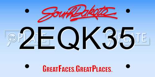 2EQK35 South Dakota License Plate