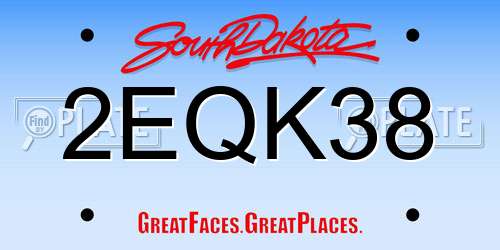 2EQK38 South Dakota License Plate