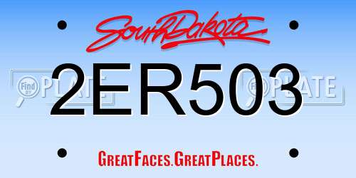 2ER503 South Dakota License Plate