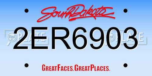 2ER6903 South Dakota License Plate