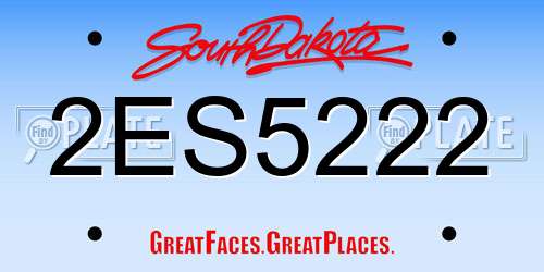 2ES5222 South Dakota License Plate