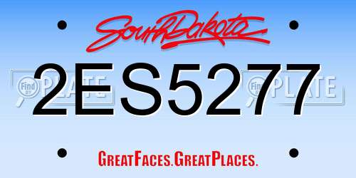 2ES5277 South Dakota License Plate