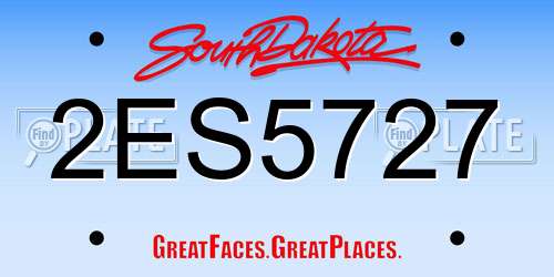 2ES5727 South Dakota License Plate
